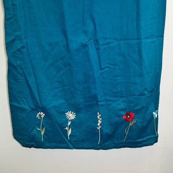 Relativity Dark Teal Embroidered Flower Strappy Dress Size 10 - Picture 3 of 5